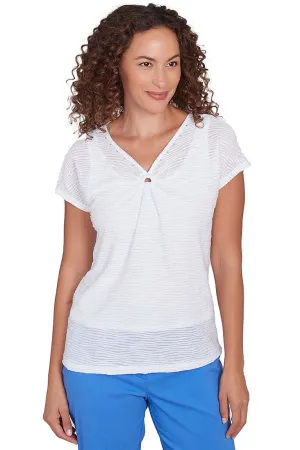 Making Waves Studded Ring Neck Top