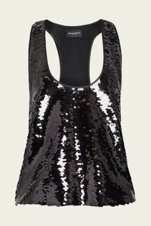 Mandy Sequin Top in Black