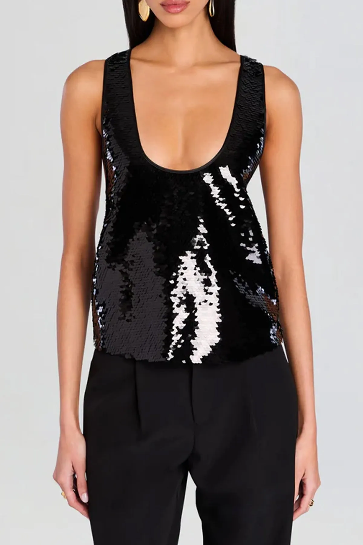 Mandy Sequin Top in Black