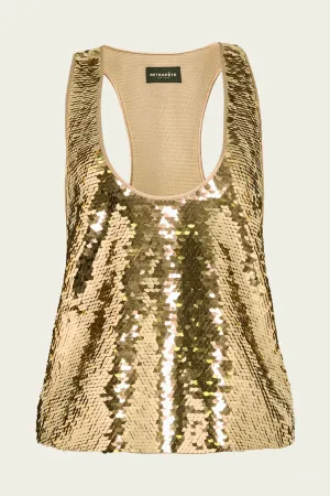 Mandy Sequin Top in Gold