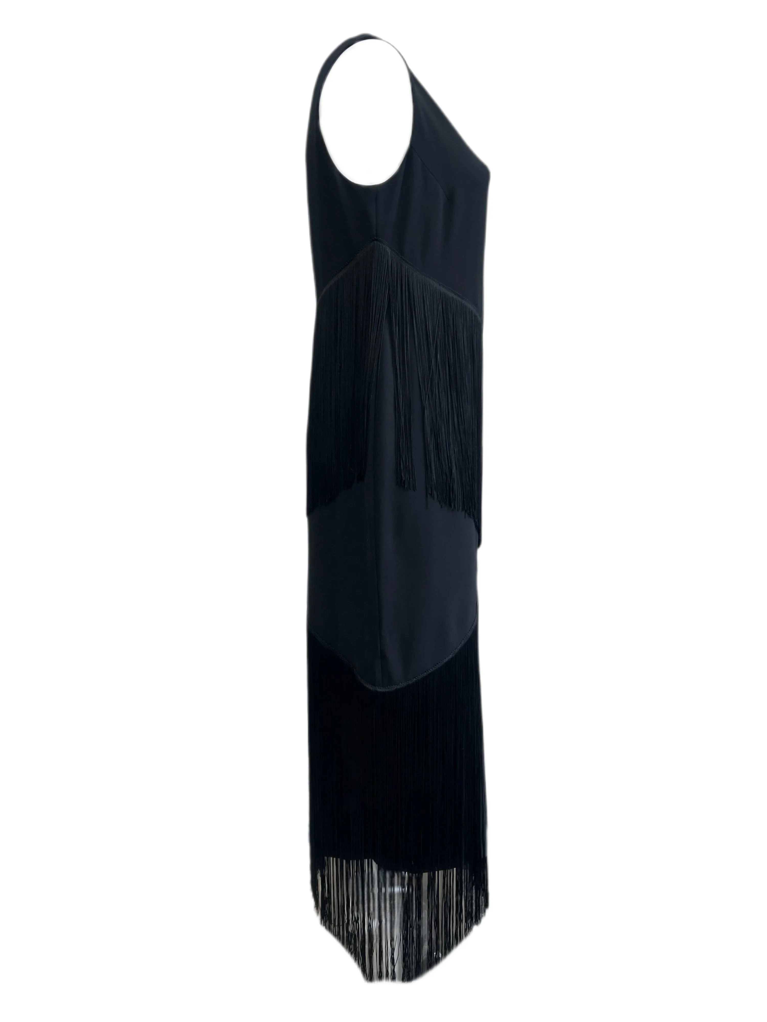 Marina Rinaldi Women's Black Decorare Fringe Trim Dress NWT