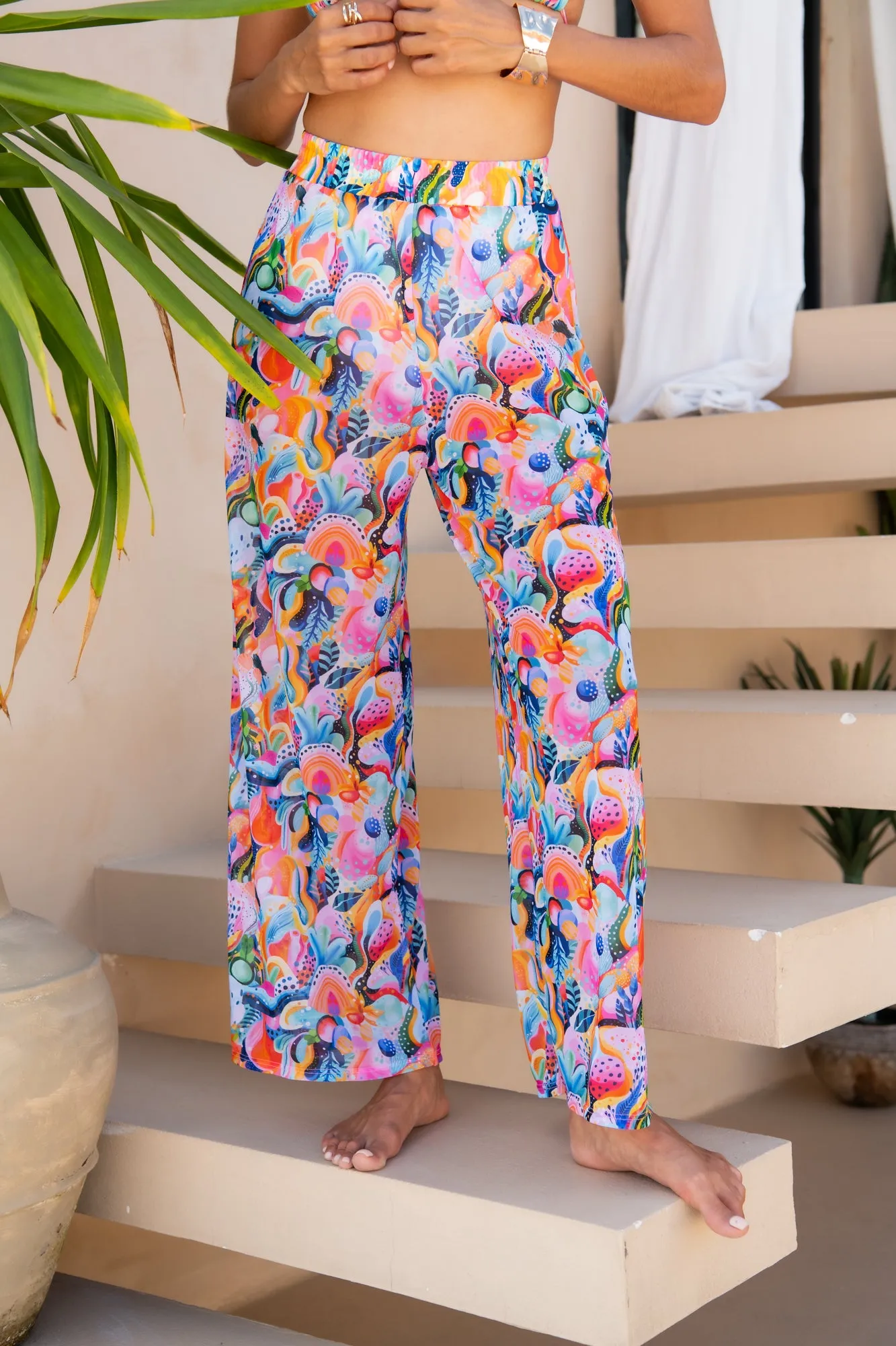 Marina Wide Leg Pants - Fruity Seabed
