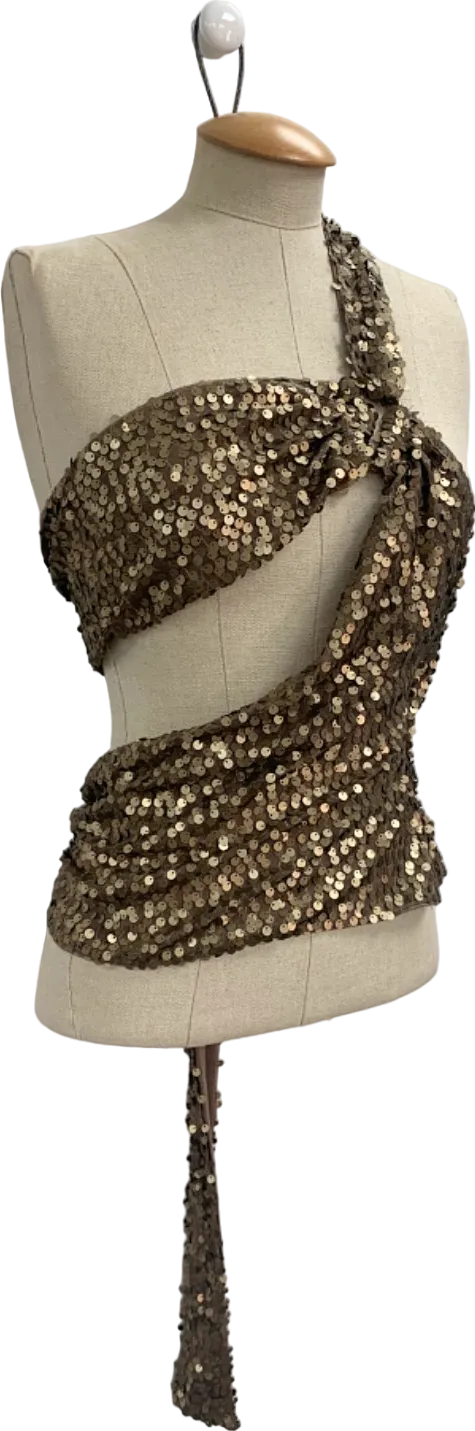 Mars The Label Brown Keyhole Sequin Set UK 8
