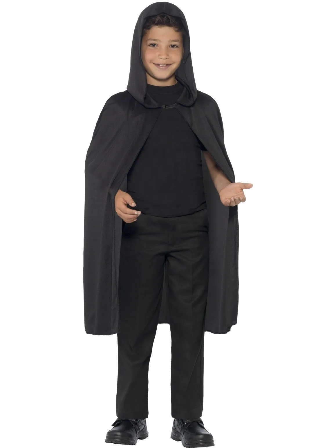 Medieval Cape Black Hooded for Children