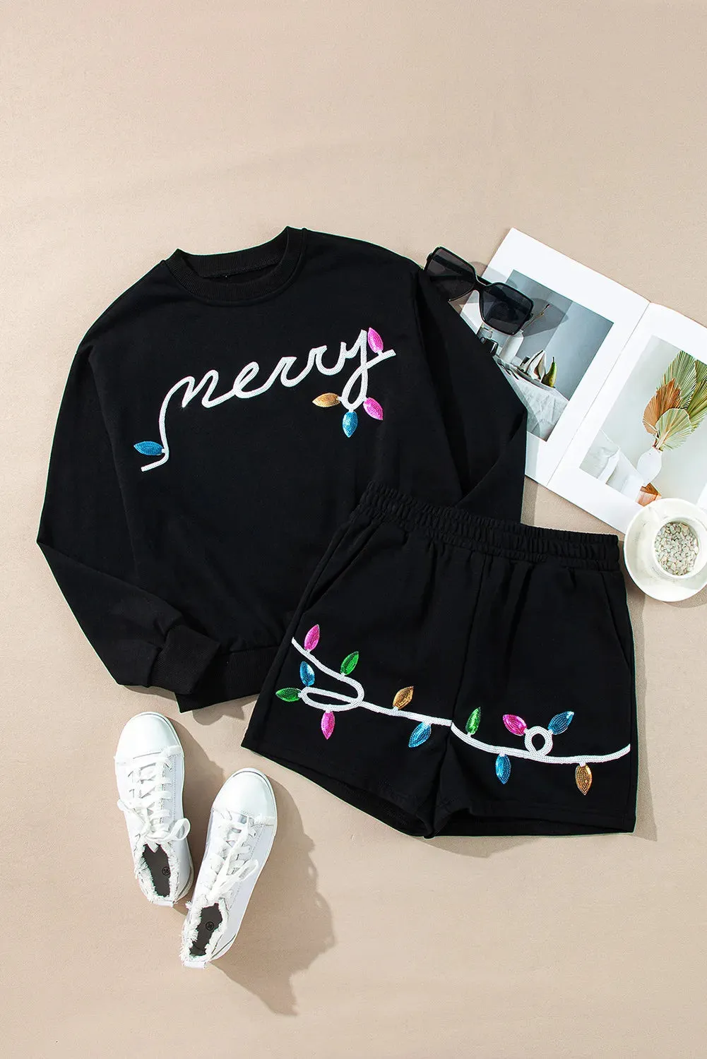 Merry Lights Sequin Loungewear Set