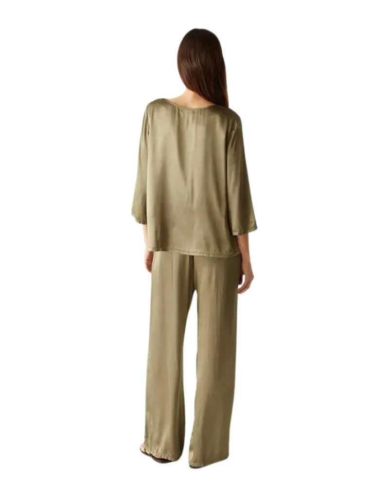 Michael Stars Cyrus Satin Pants in Olive