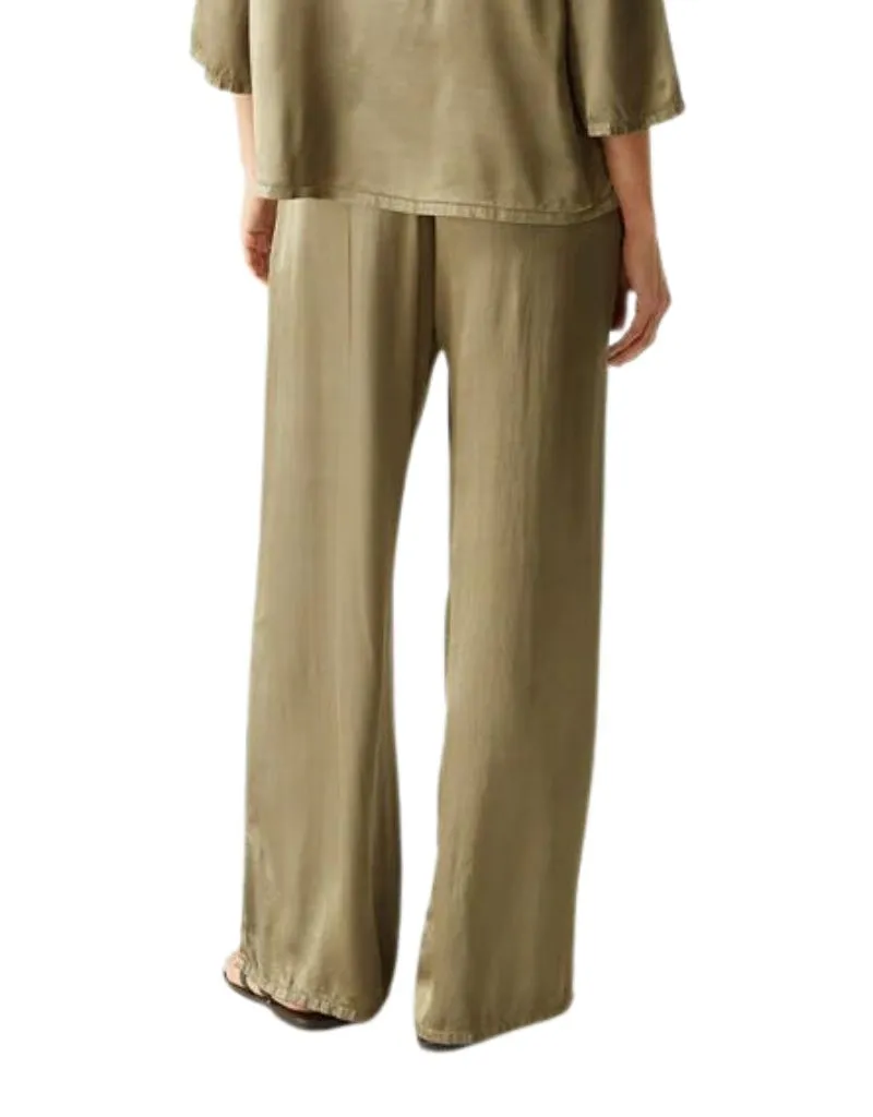 Michael Stars Cyrus Satin Pants in Olive