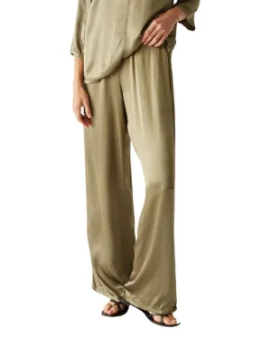 Michael Stars Cyrus Satin Pants in Olive
