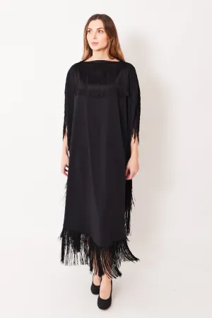 MM6 Maison Margiela Fluid Polyester Fringe Midi Dress Caftan