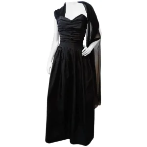 Moschino Pin-Tuck Gown With Built-in Shawl