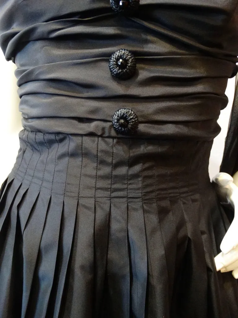 Moschino Pin-Tuck Gown With Built-in Shawl