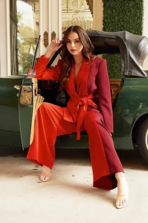 MUILI COLOR BLAZER AND PANT SET