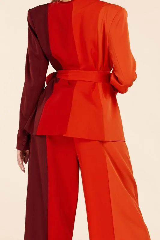 MUILI COLOR BLAZER AND PANT SET