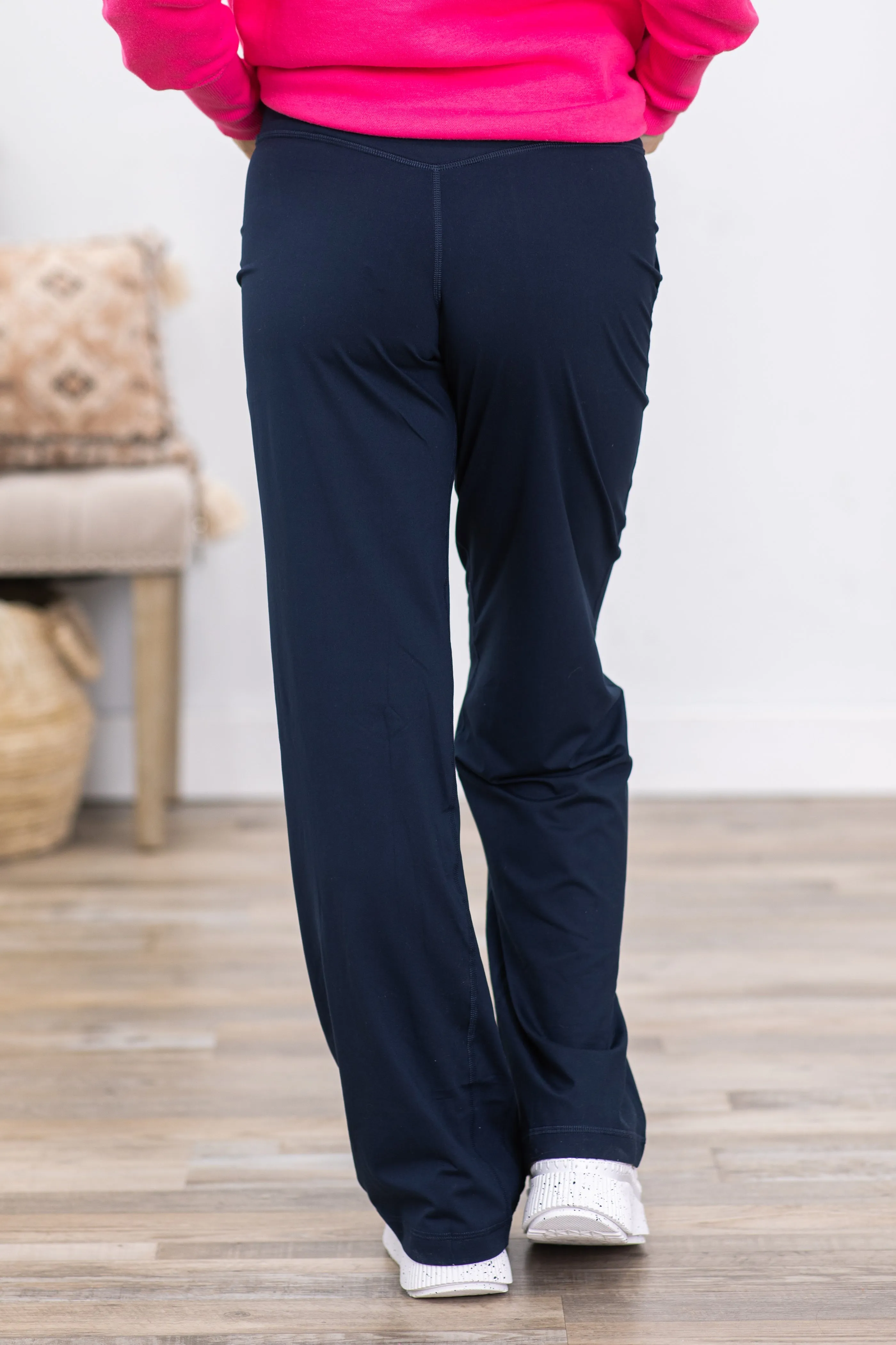 Navy Wide Leg Activewear Pants