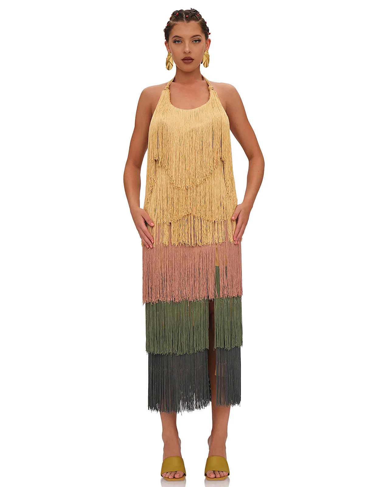 Neme Fringe Midi Dress
