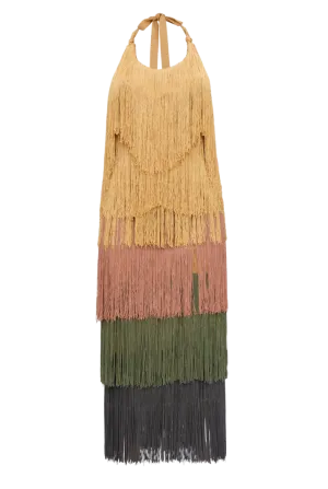 Neme Fringe Midi Dress