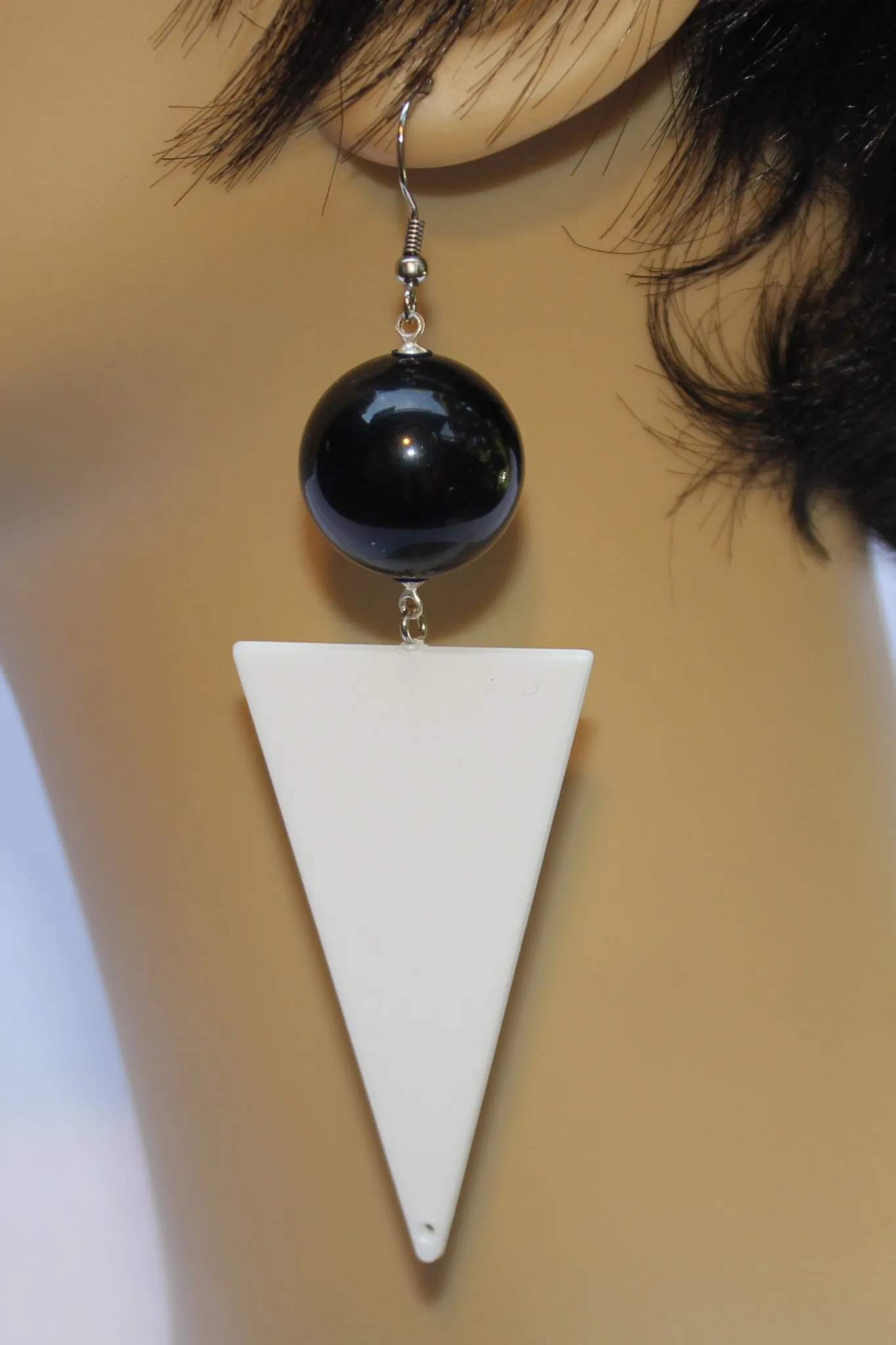 Neon Mod Ball and Triangle Earrings