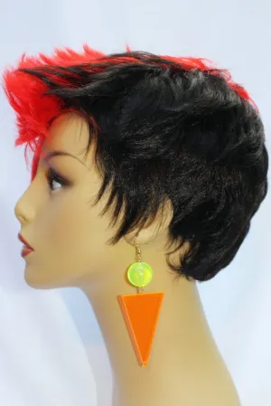 Neon Mod Ball and Triangle Earrings