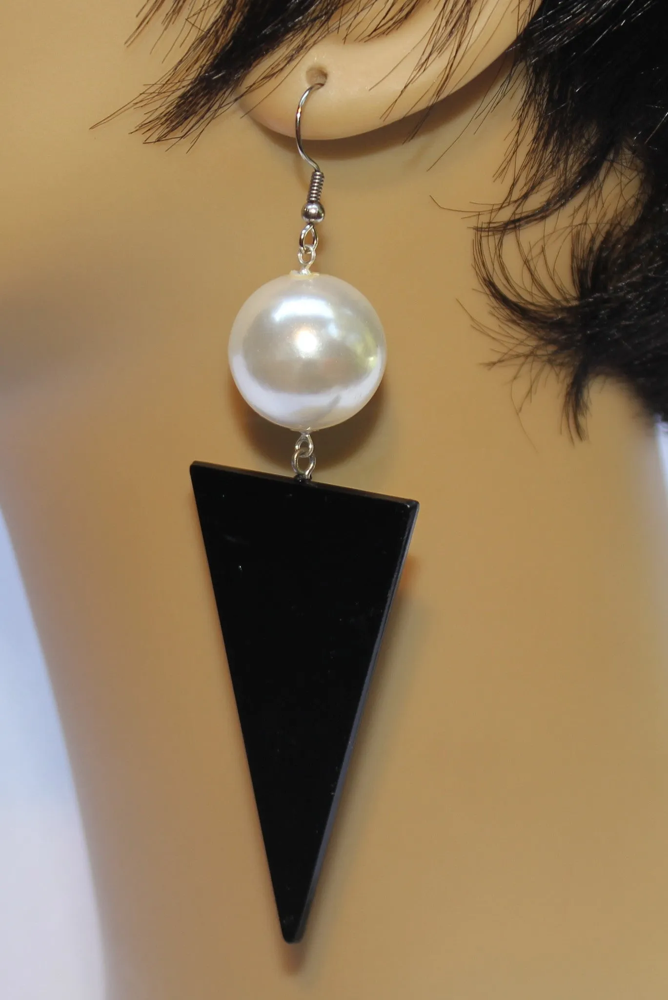 Neon Mod Ball and Triangle Earrings