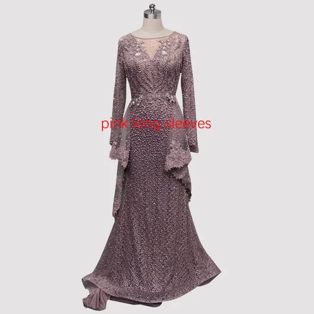 New Mermaid Sleeveless Sexy Evening Dresses Pearls Fashion Off Shoulder Evening Gowns