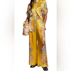 ✨✨New Silky Satin Pajama Night Set Mustard ✨✨ 💛💛 SZ L
