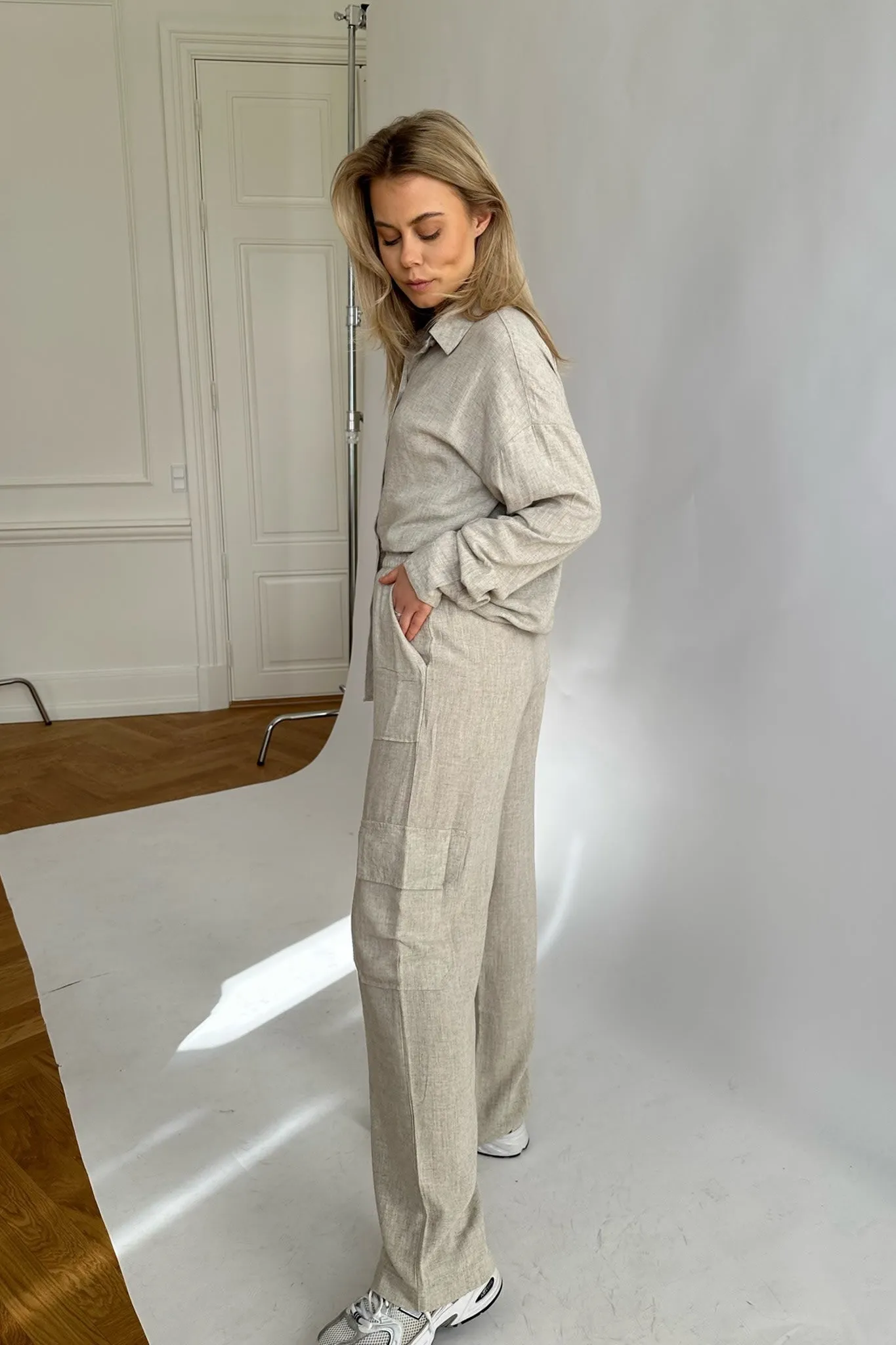 NMLeilani Cargo Bukser - Beige Hør