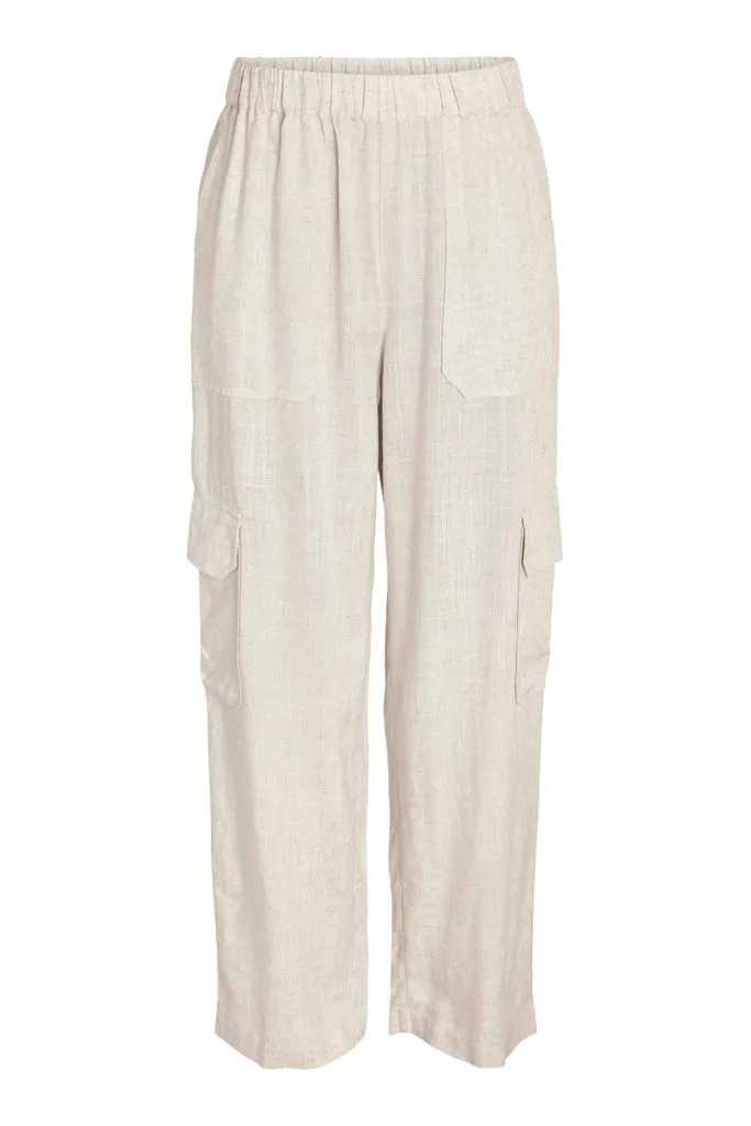 NMLeilani Cargo Bukser - Beige Hør