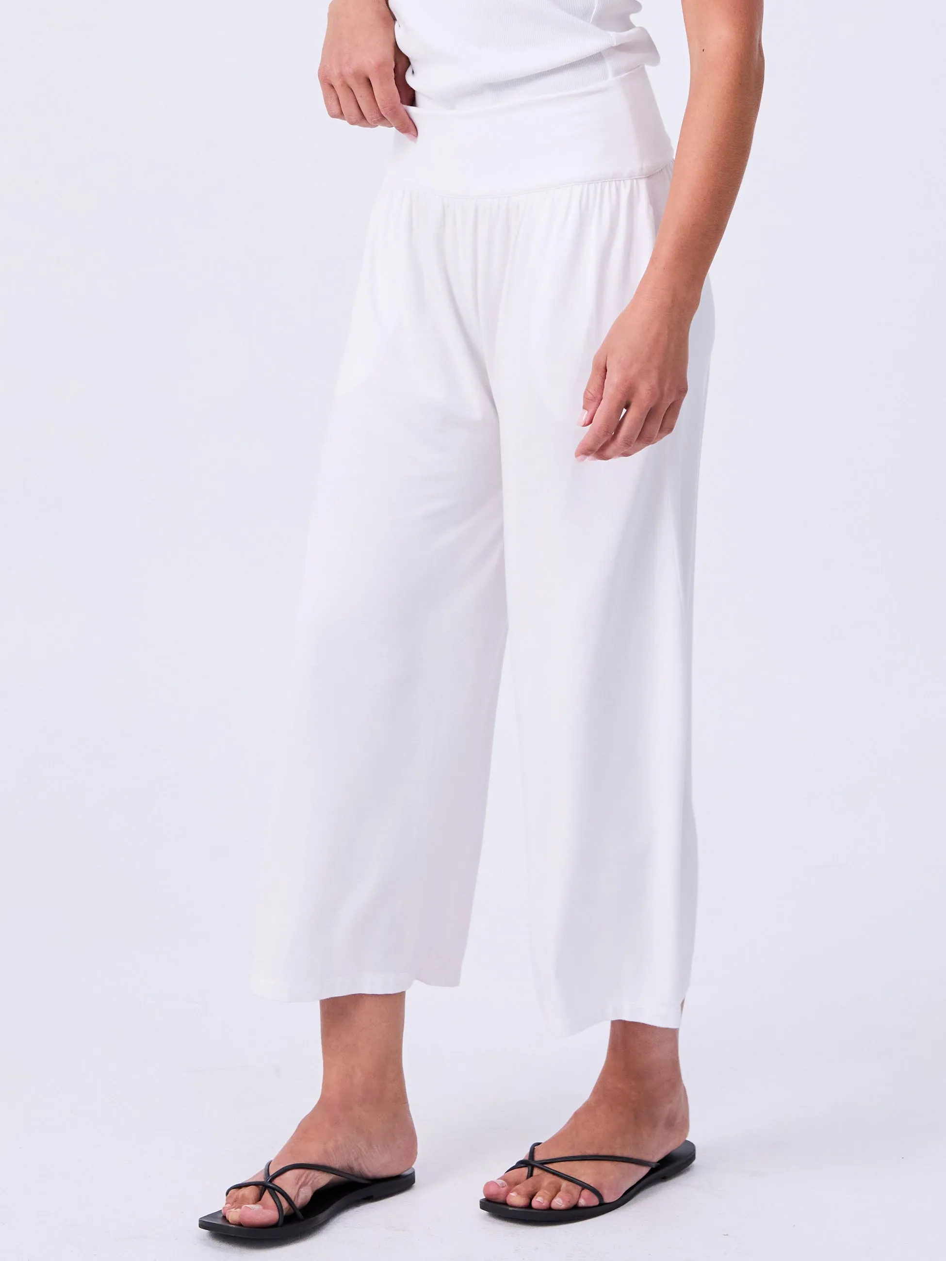 Nomad Modal Wide Leg Pant 7/8 - White