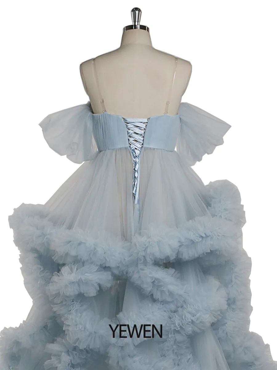 Off The Shoulder Maternity Gowns for Photo Shoot Pregnancy Photography Robe Baby Shower Dress YW220108