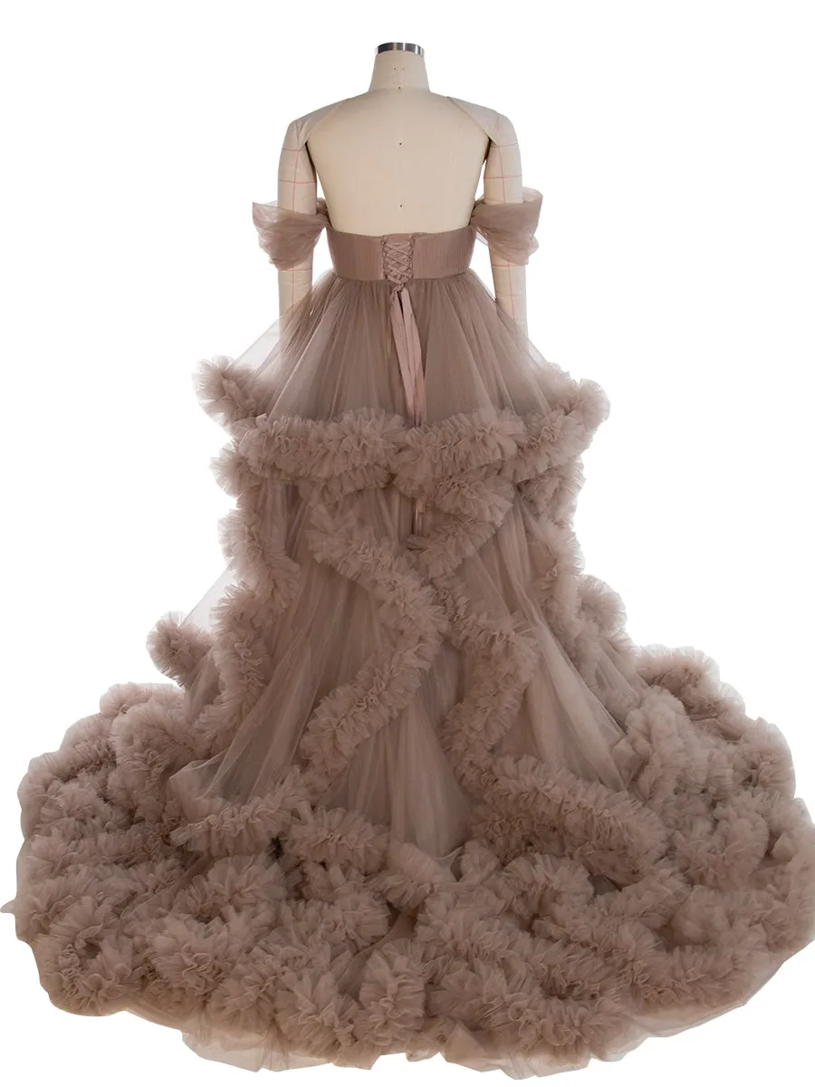 Off The Shoulder Maternity Gowns for Photo Shoot Pregnancy Photography Robe Baby Shower Dress YW220108