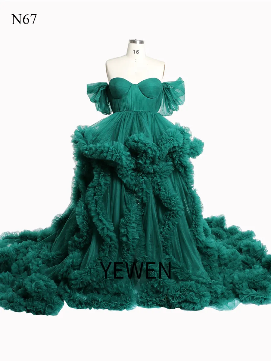 Off The Shoulder Maternity Gowns for Photo Shoot Pregnancy Photography Robe Baby Shower Dress YW220108