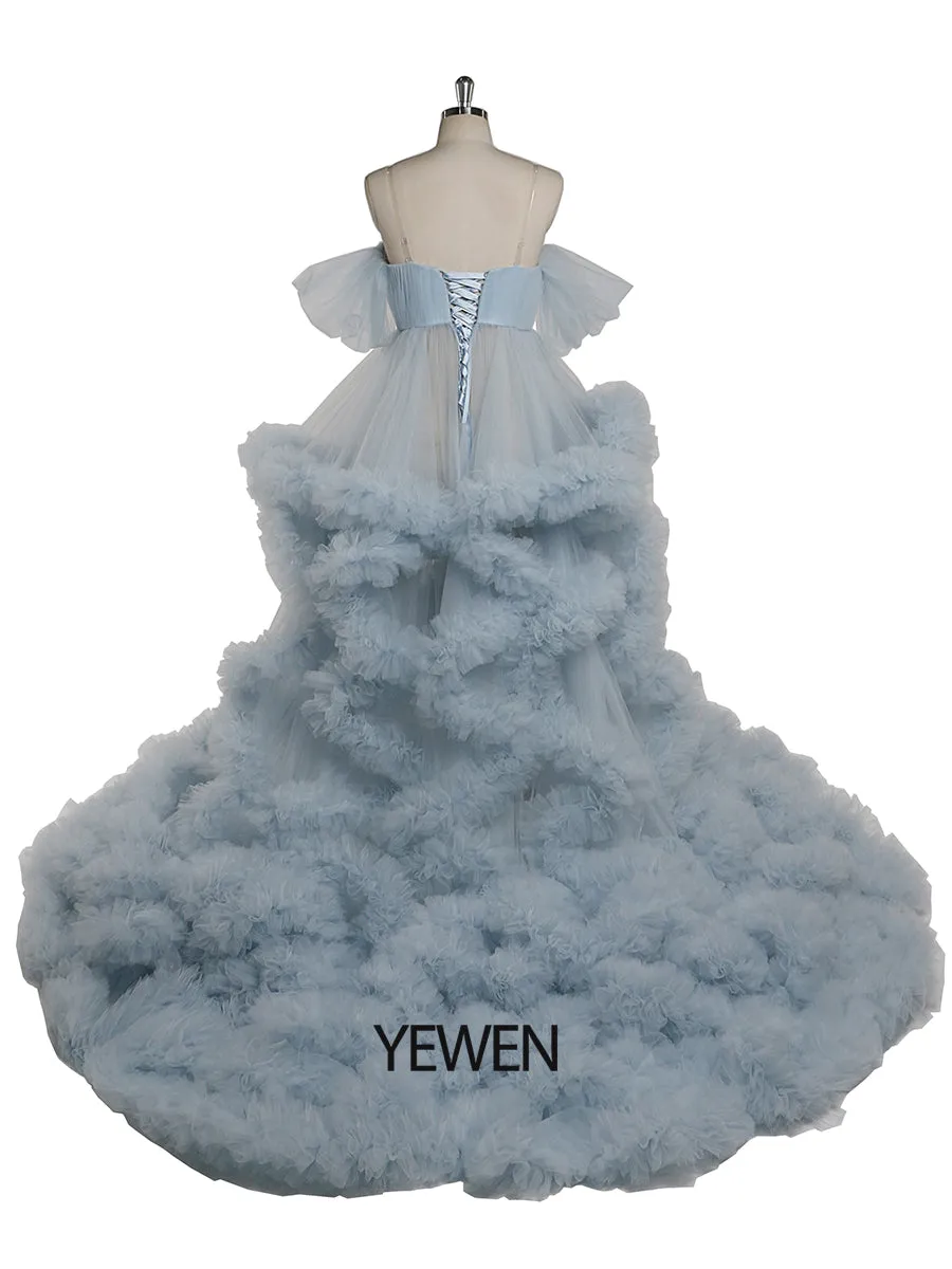 Off The Shoulder Maternity Gowns for Photo Shoot Pregnancy Photography Robe Baby Shower Dress YW220108