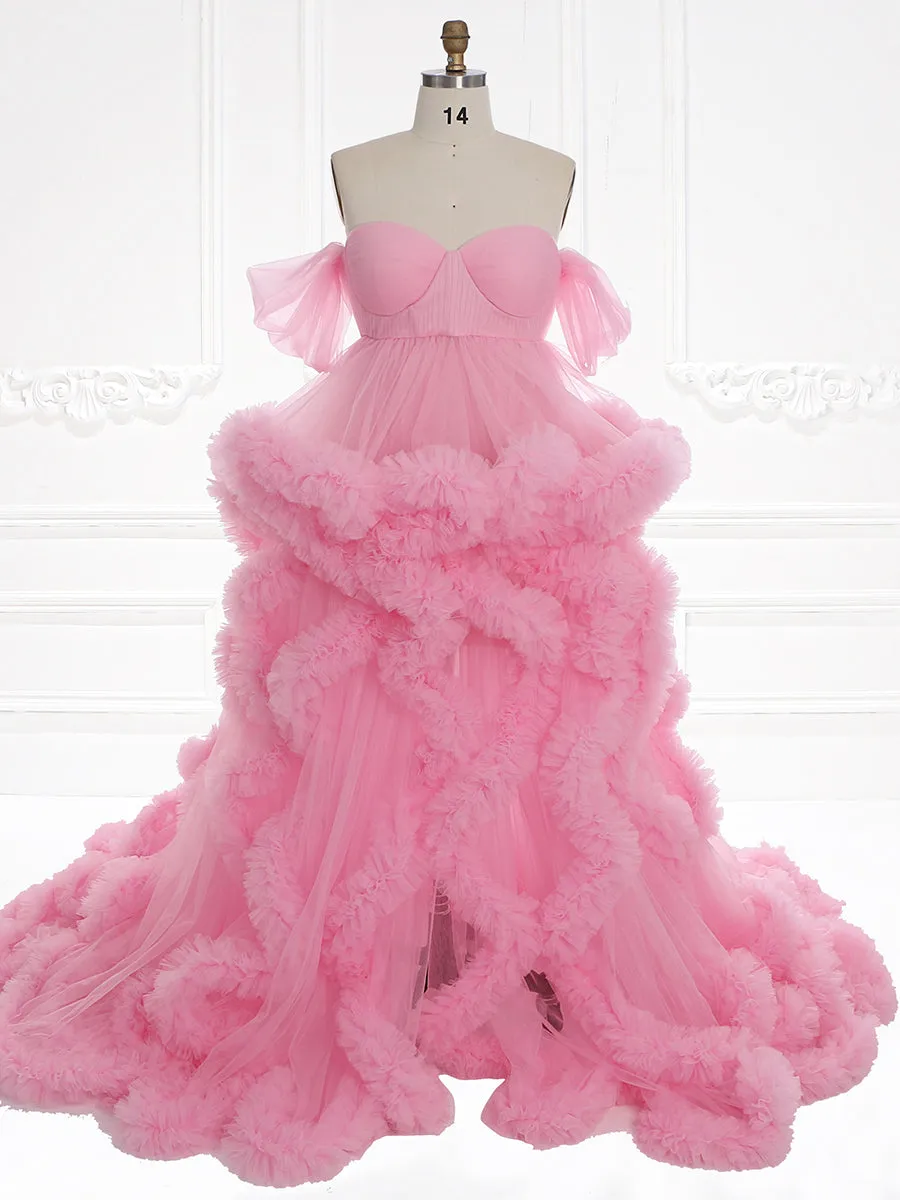 Off The Shoulder Maternity Gowns for Photo Shoot Pregnancy Photography Robe Baby Shower Dress YW220108