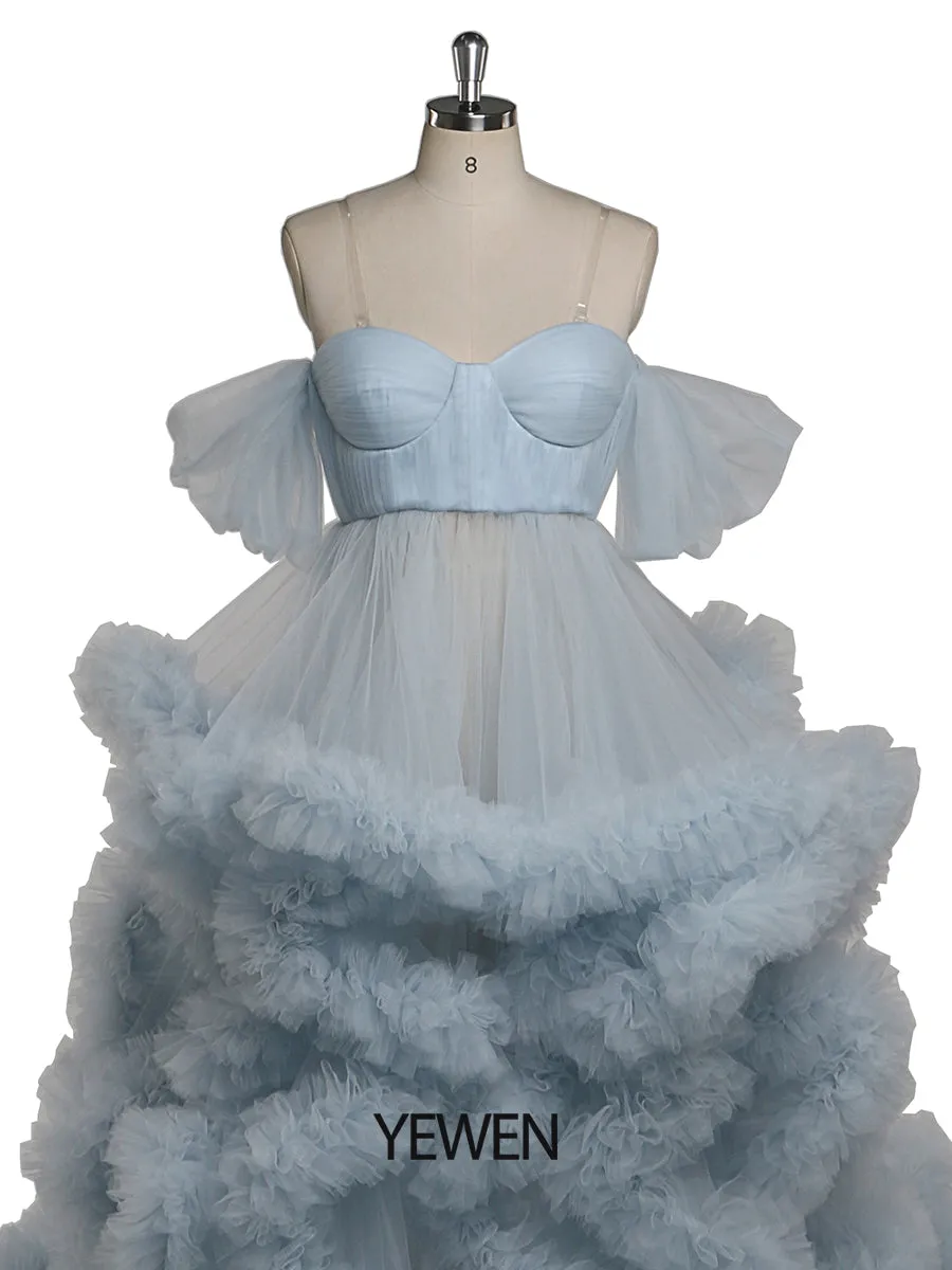 Off The Shoulder Maternity Gowns for Photo Shoot Pregnancy Photography Robe Baby Shower Dress YW220108