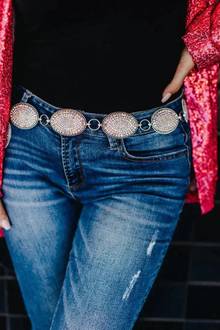 OFF.BLING RHINESTONE CONCHO BELT