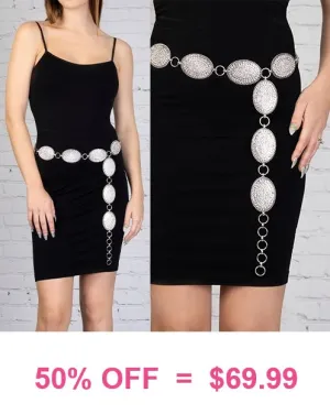 OFF.BLING RHINESTONE CONCHO BELT