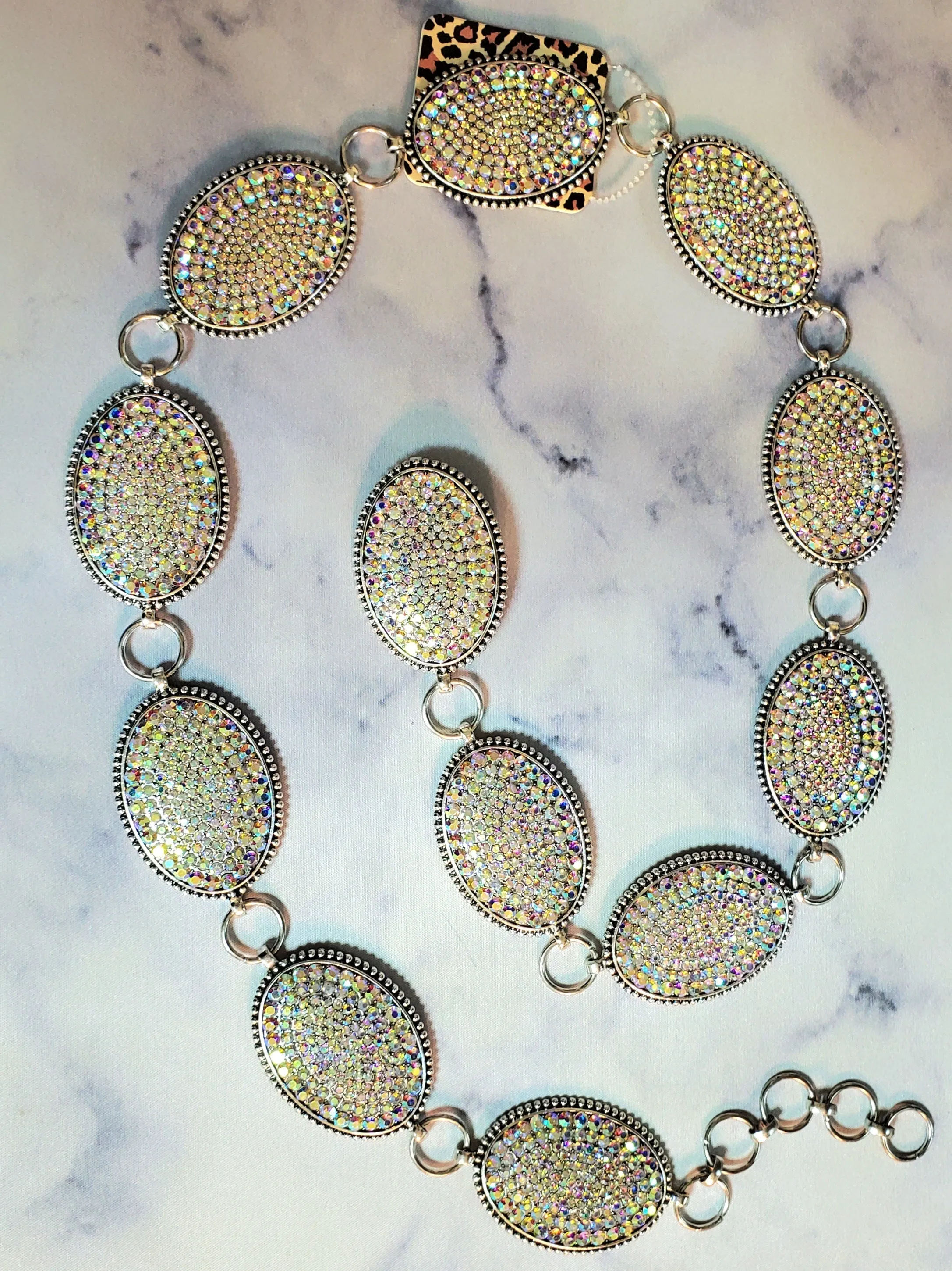OFF.BLING RHINESTONE CONCHO BELT