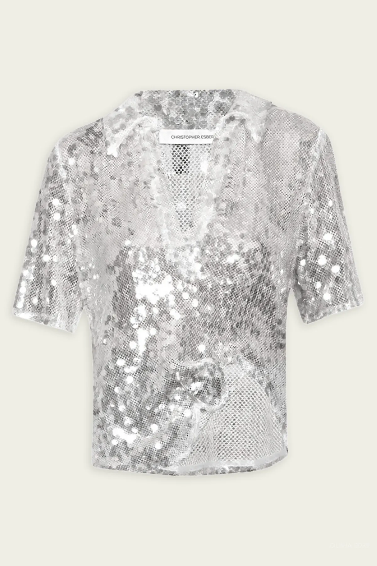 Opaline Sequin Polo in Glisten Clear