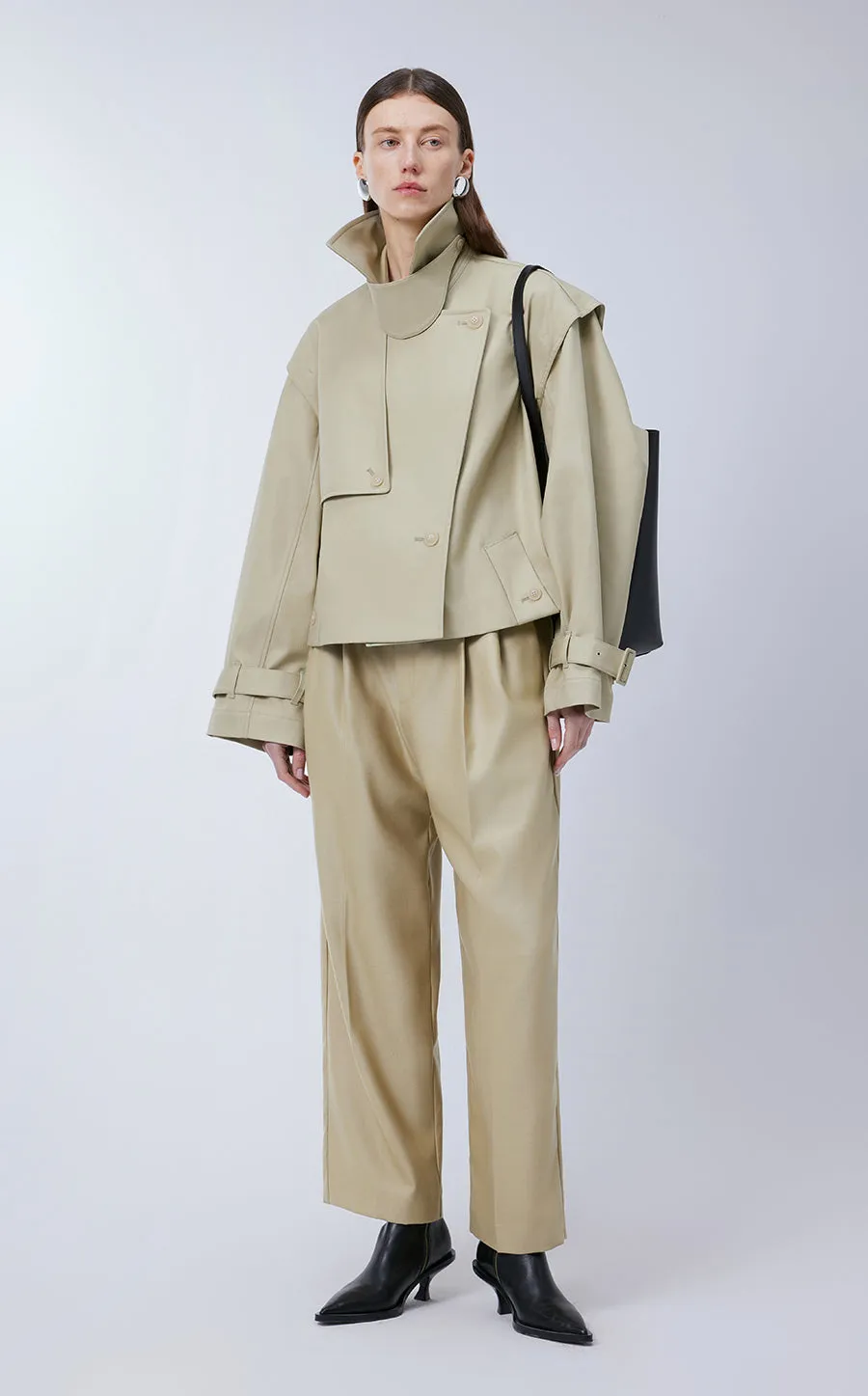 Pants / JNBY Wool Elastic Waist Wide Leg Pants