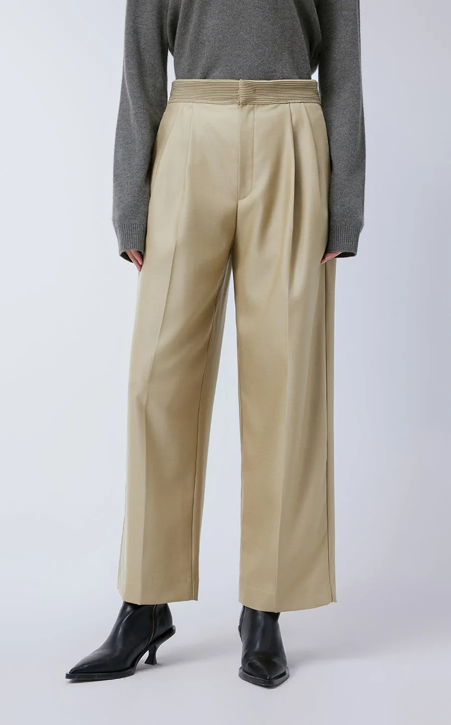 Pants / JNBY Wool Elastic Waist Wide Leg Pants
