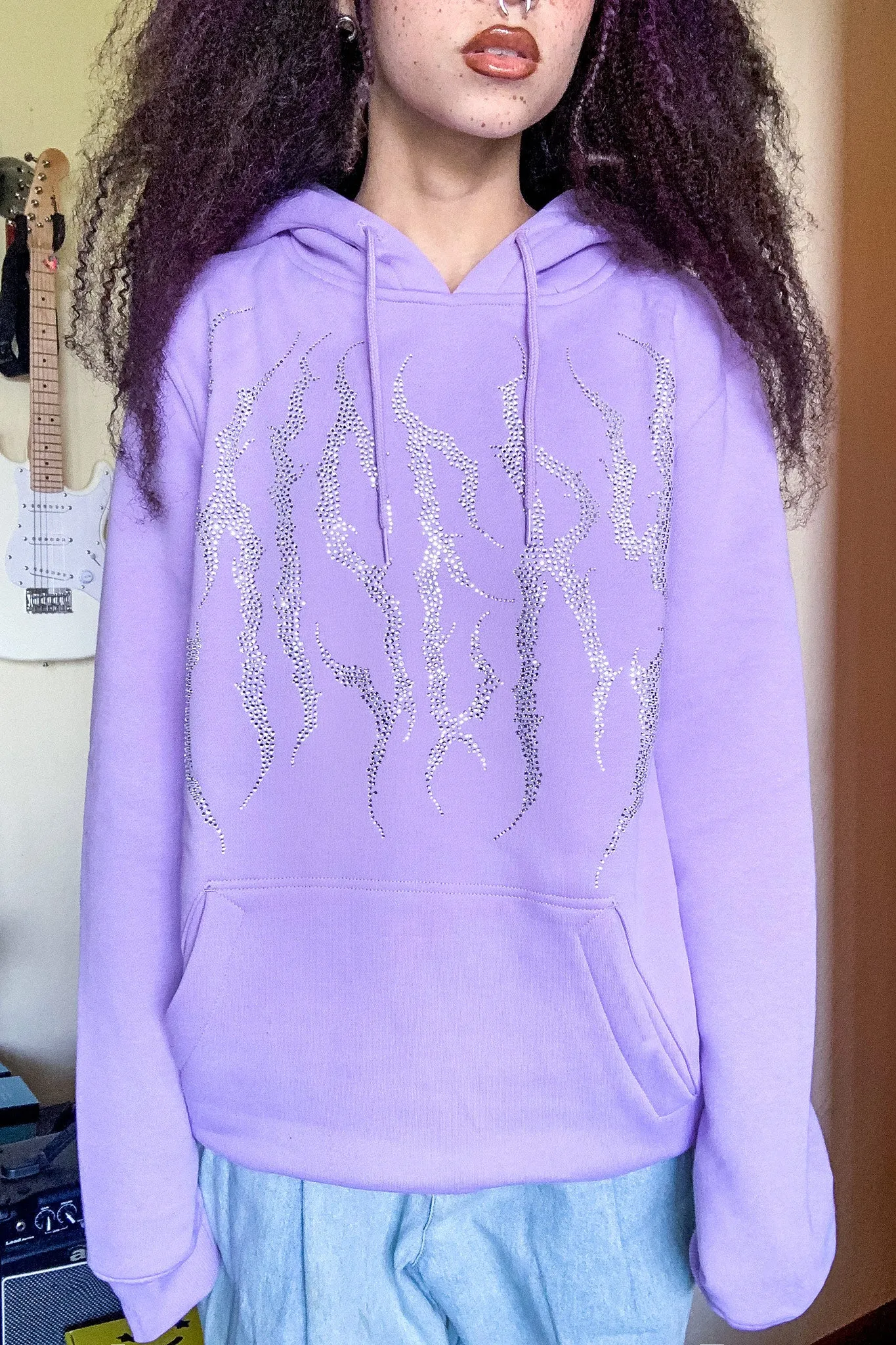 Pastel Death Metal Rhinestone Hoodie