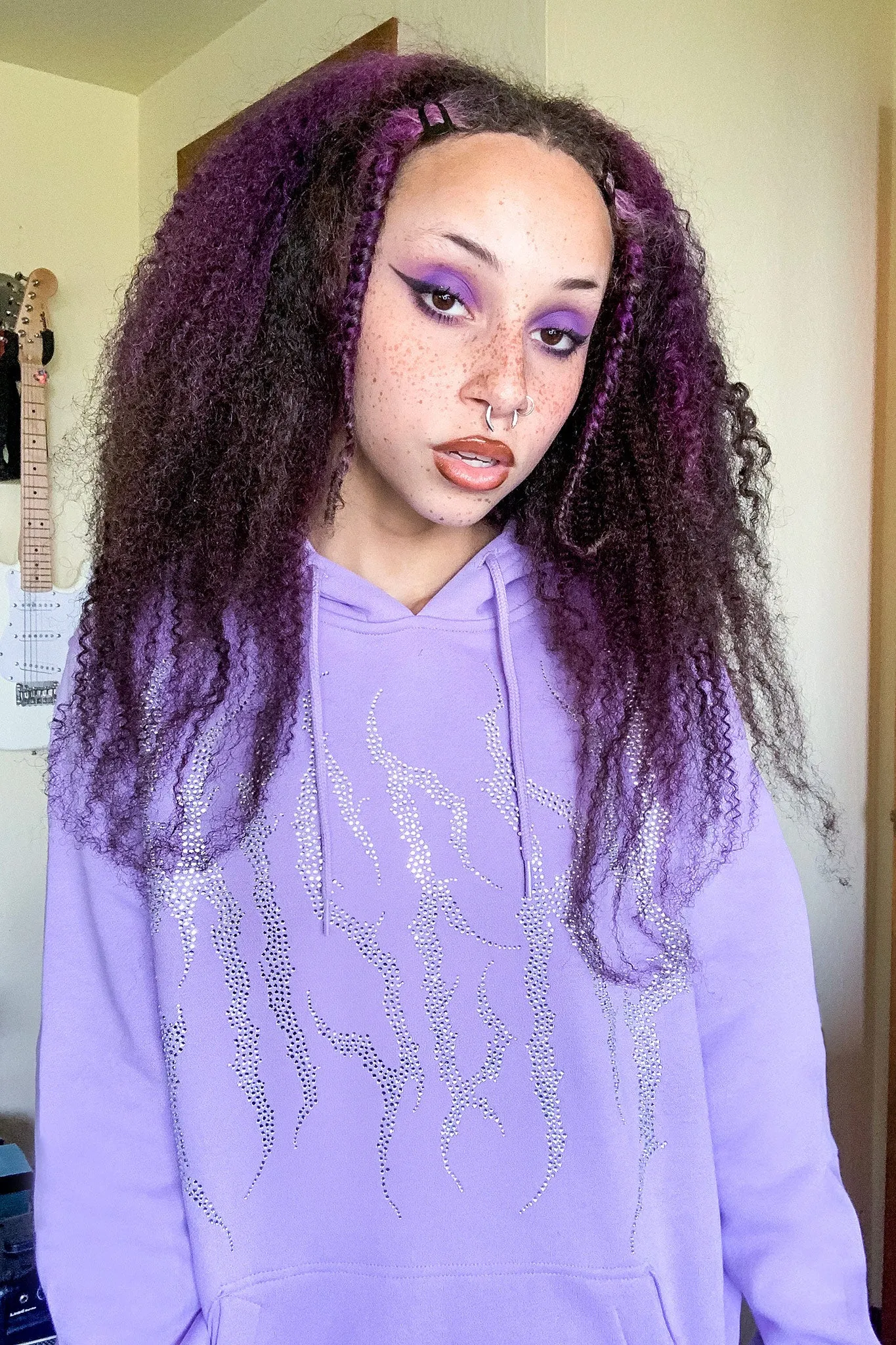 Pastel Death Metal Rhinestone Hoodie