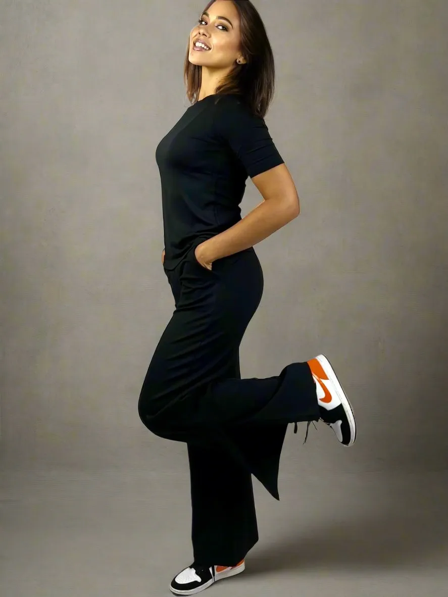 Perfect Fit Wide Leg Ponte  Pant - The Carmine