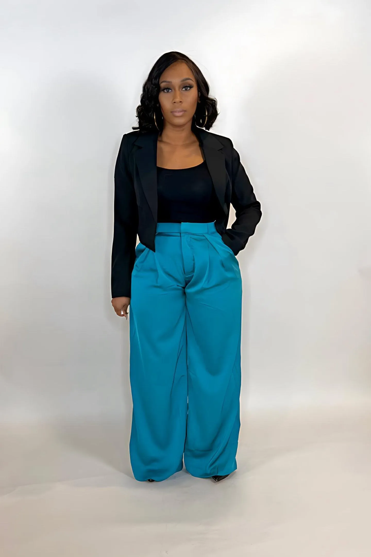 PLEATED SATIN PANTS