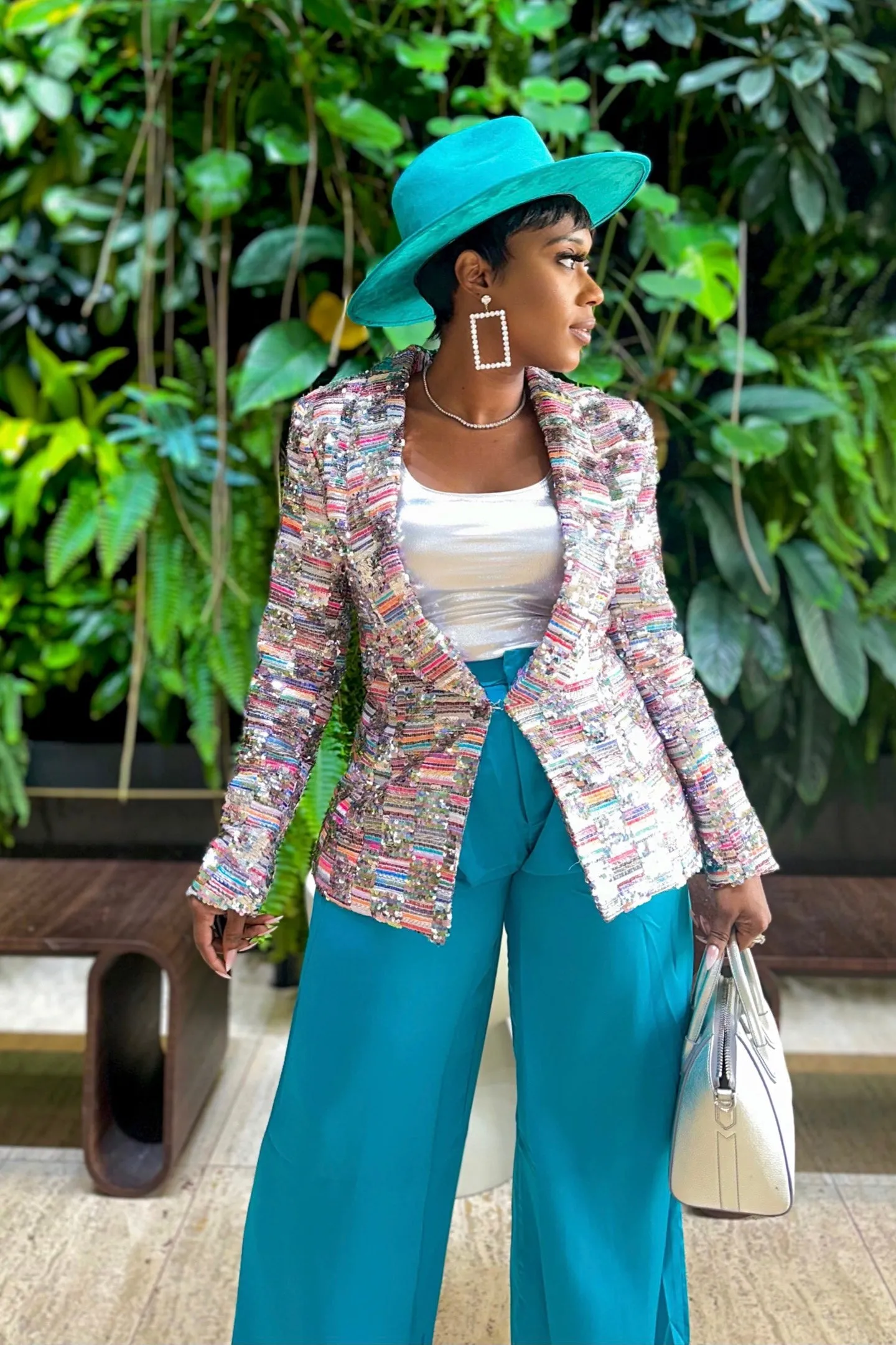 PLEATED SATIN PANTS