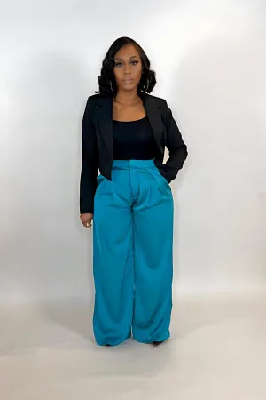 PLEATED SATIN PANTS