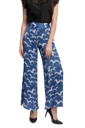 PLURIDENS Bird Print Wide Leg Pants