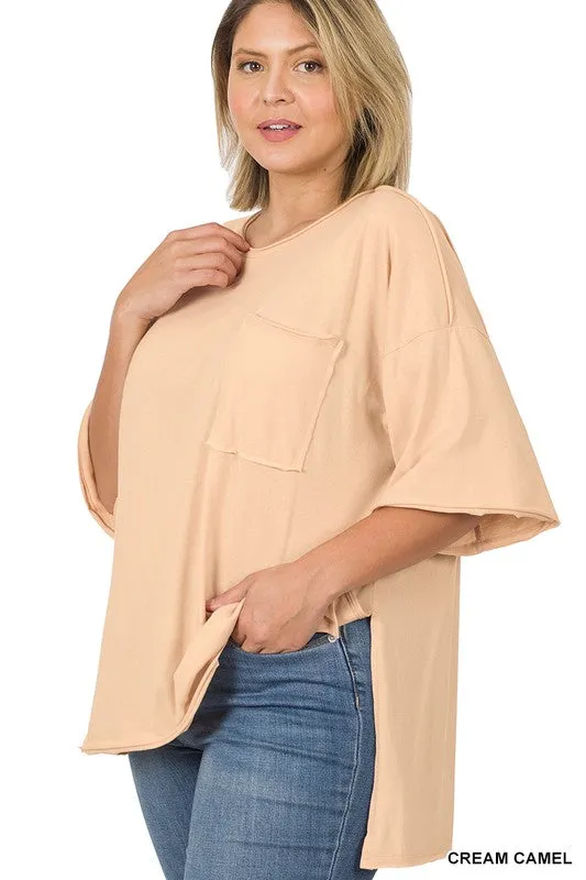 PLUS ROW EDGE HI-LOW HEM BOX TOP