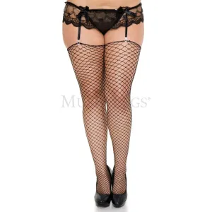 Plus Size Diamond Net Thigh Hi Stockings