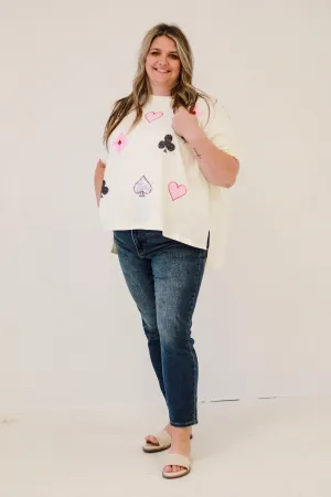 Poker Patch Play Tee in Cream